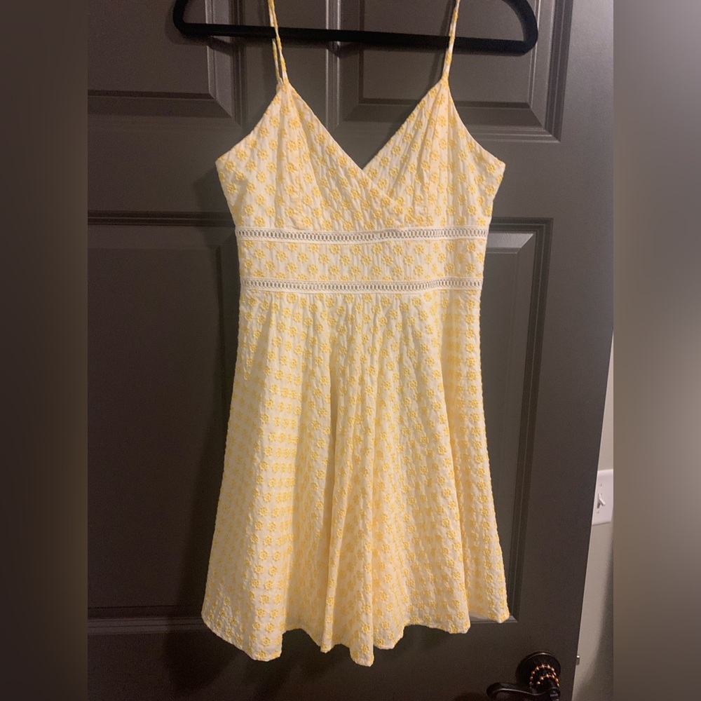 Yellow small flower print dress